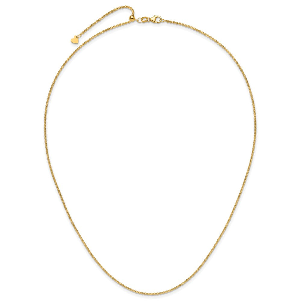 14K Adjustable 1.65mm Round Cable Chain