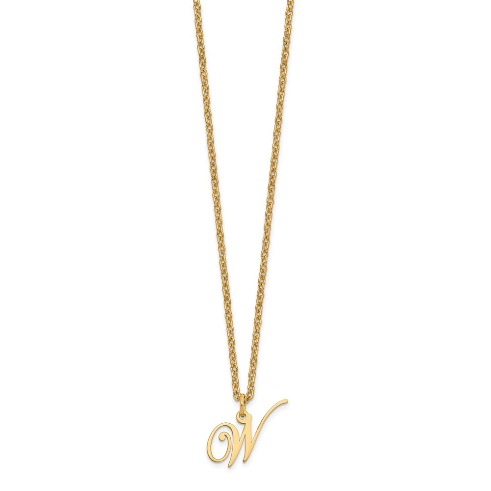Sterling Silver Gold-plated Letter W Initial Necklace