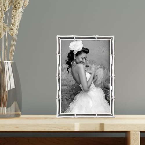 Lawrence Frames 710146 Silver Metal Bamboo 4x6 Picture Frame