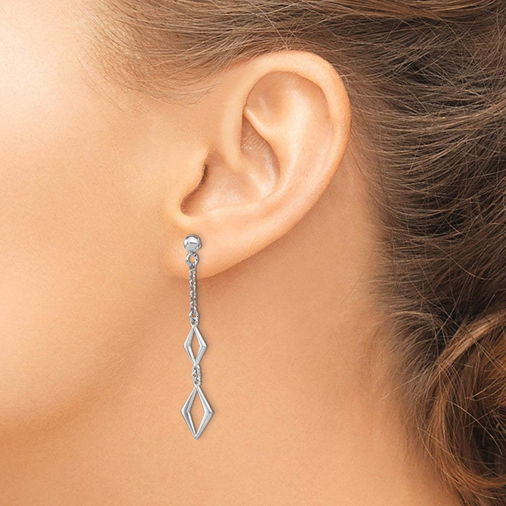 Sterling Silver Rhodium-plated Polished Earrings