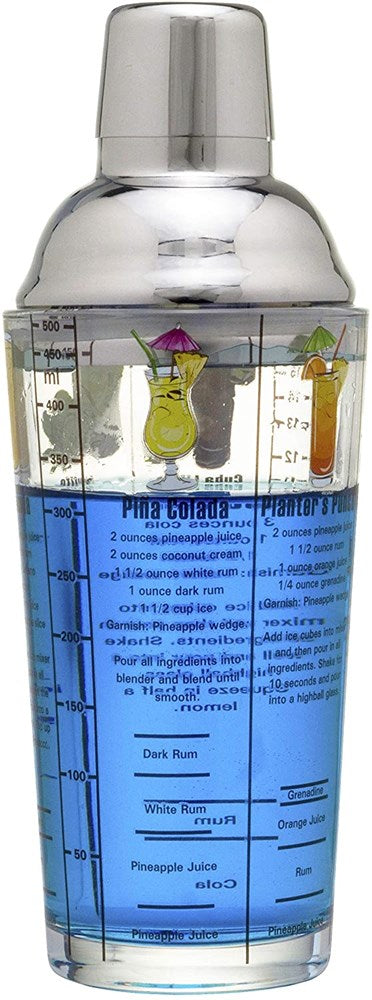 16 ounce Rum Recipes Printed Glass Cocktail Shaker Q-GM22647