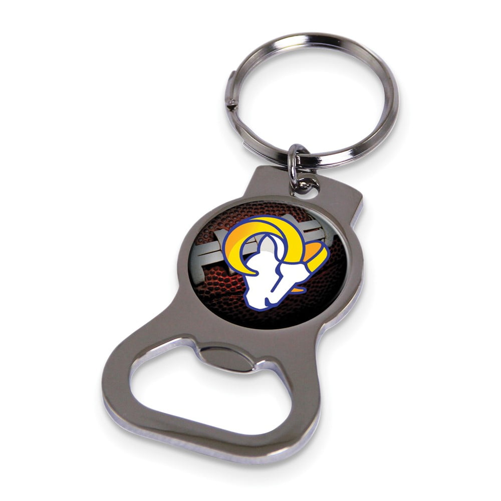 NFL Los Angeles Rams Silver-tone Bottle Opener Key Ring by Rico Industries QGC6196