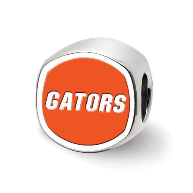 Sterling Silver University of Florida Cushion Shaped Bead Charm