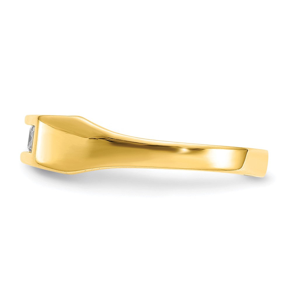10k Gold CZ Polished Small Sized Ring