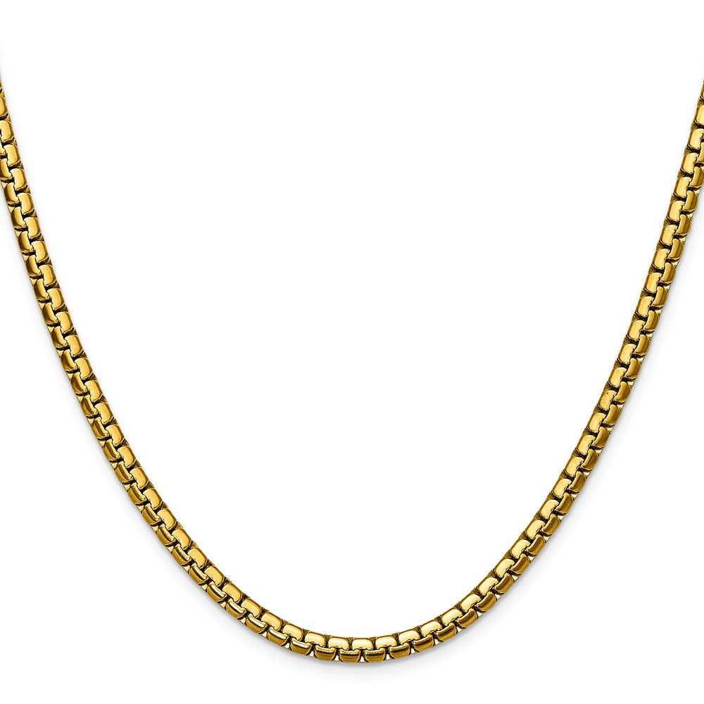 Chisel Stainless Steel Polished Yellow IP-plated 4mm 24 inch Flat Box Chain