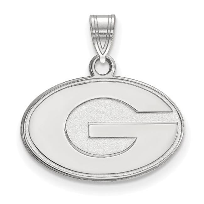 Sterling Silver Rhodium-plated LogoArt University of Georgia Letter G Small Pendant Q-SS002UGA