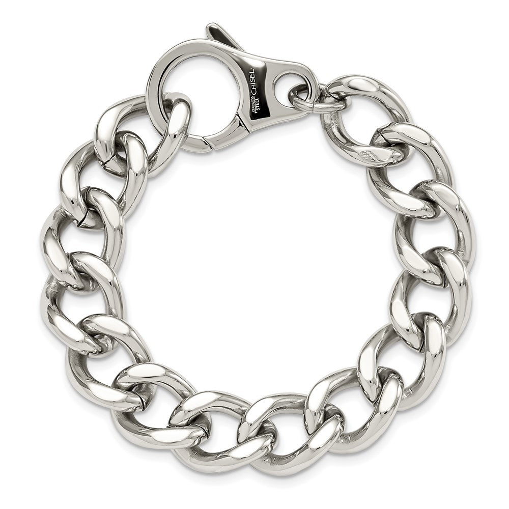 Stainless Steel Polished Large Link 8.5in Bracelet 8.5 inches