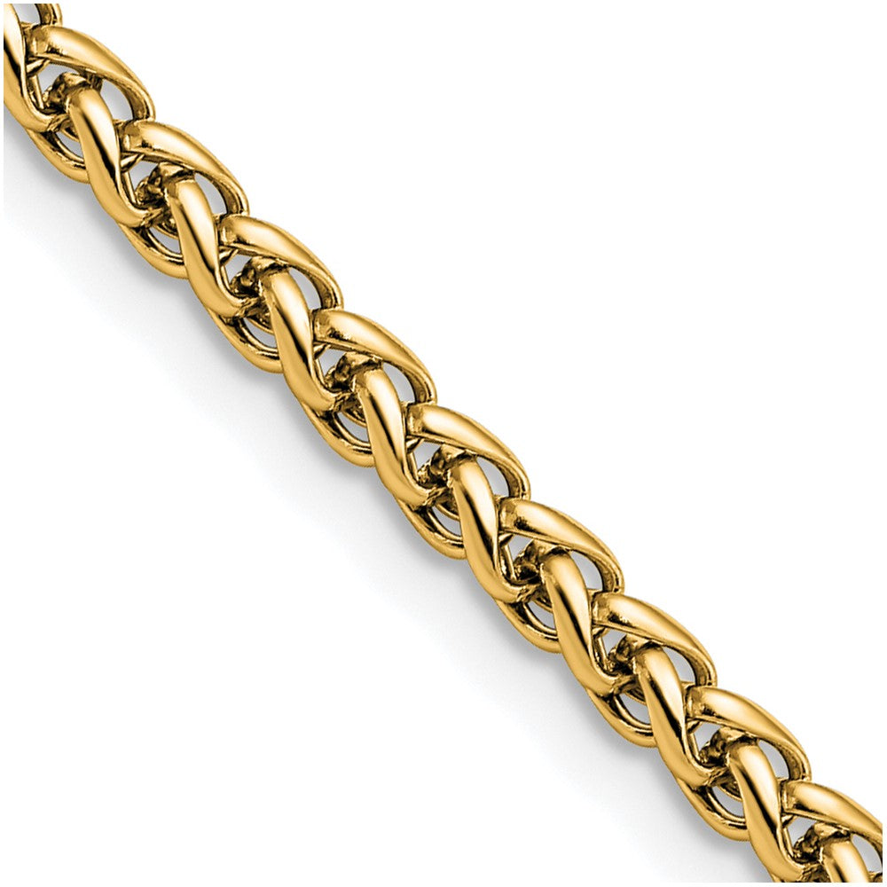 Chisel Stainless Steel Polished Yellow IP-plated 4mm 18 inch Wheat Chain