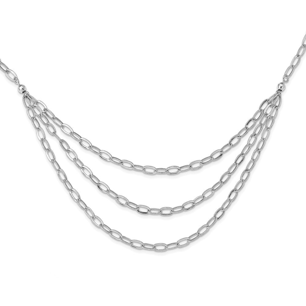Sterling Silver Rhodium-plated Multi-Strand Necklace