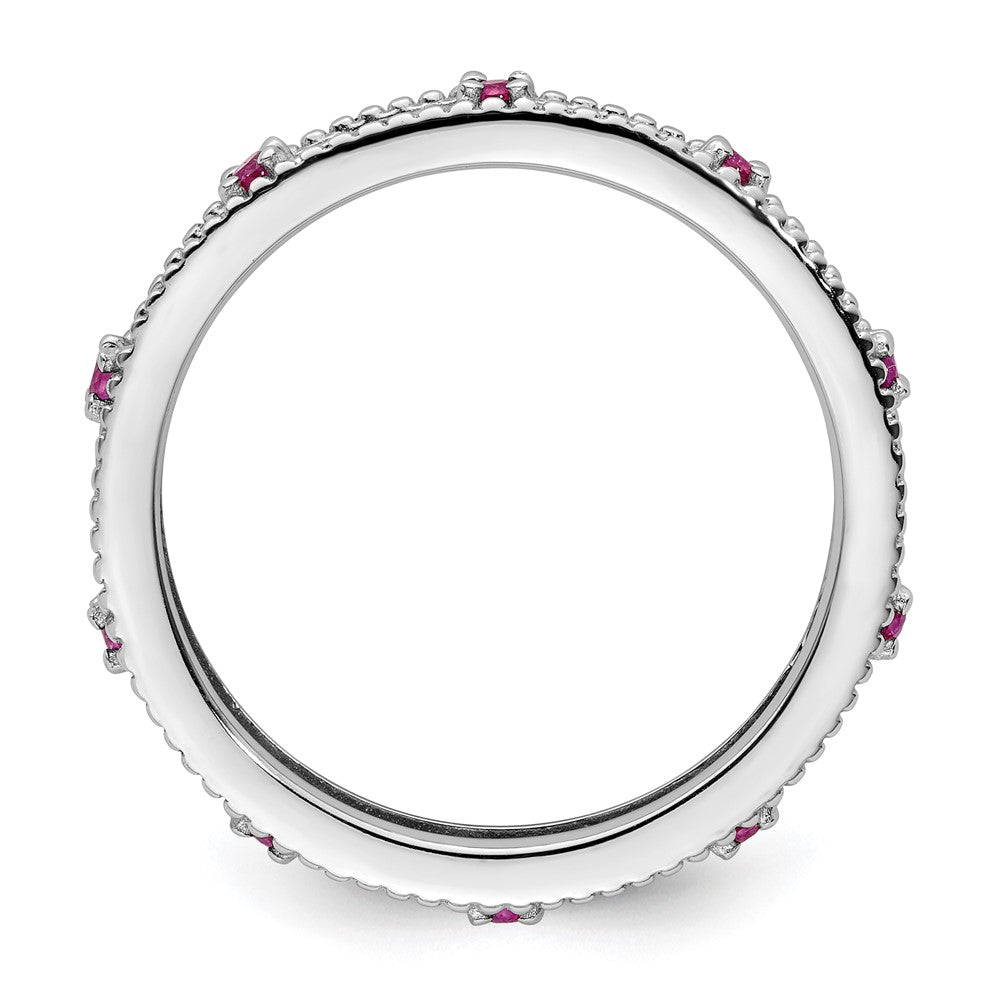 Sterling Silver Stackable Expressions Created Ruby Ring Size -9