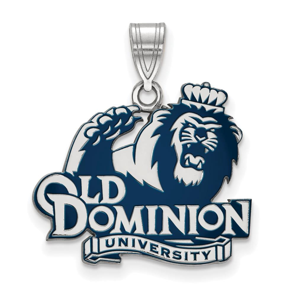 LogoArt Sterling Silver Old Dominion University Large Enamel Pendant Necklace
