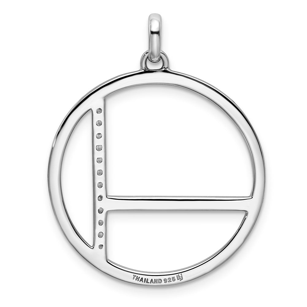 Sterling Silver Rhodium-plated CZ Pendant