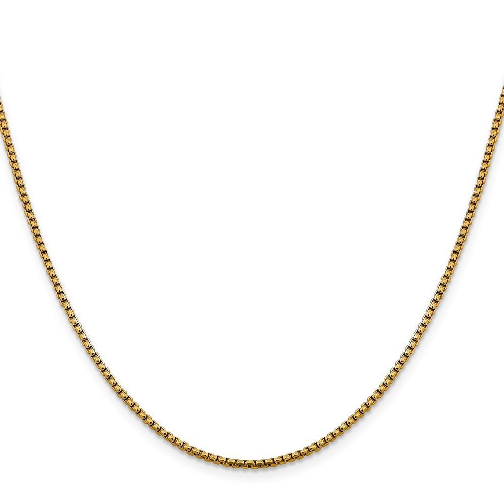 14K 1.85mm Semi-Solid D/C Round Box Chain