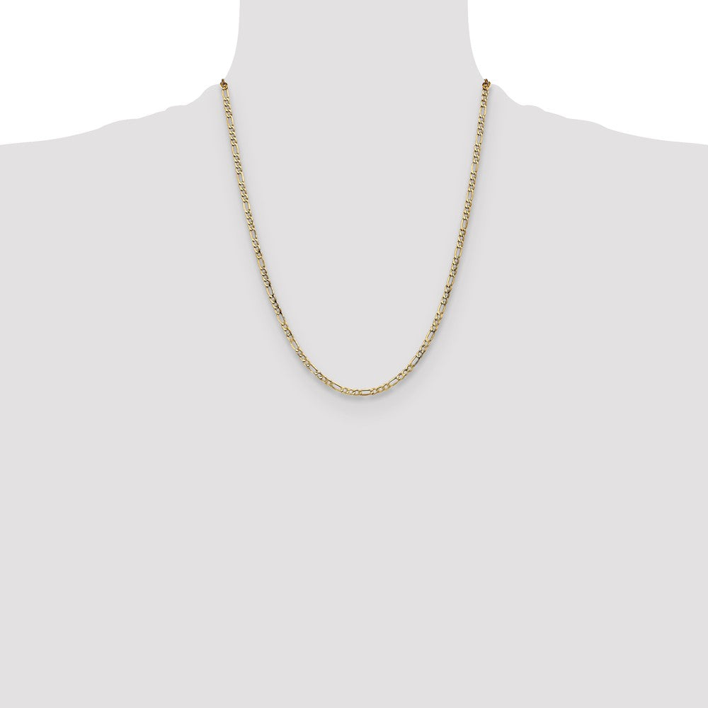 10k 3.5mm Semi-Solid Figaro Chain