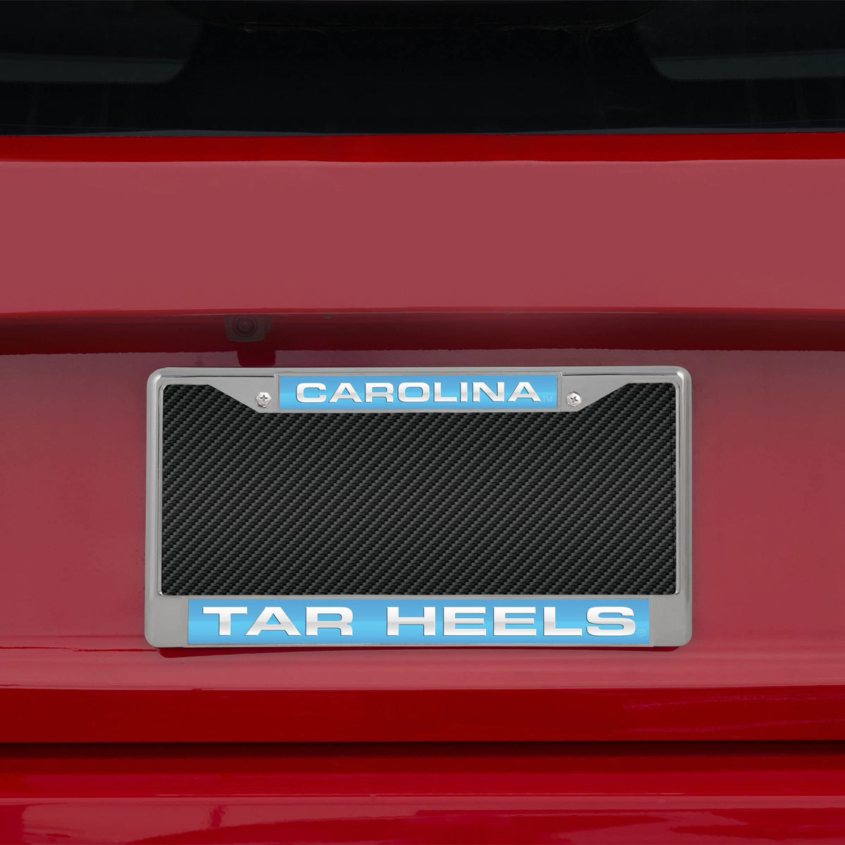Collegiate U of North Carolina Lt Blue Laser Chrome Acrylic License Plate Frame QGC6998
