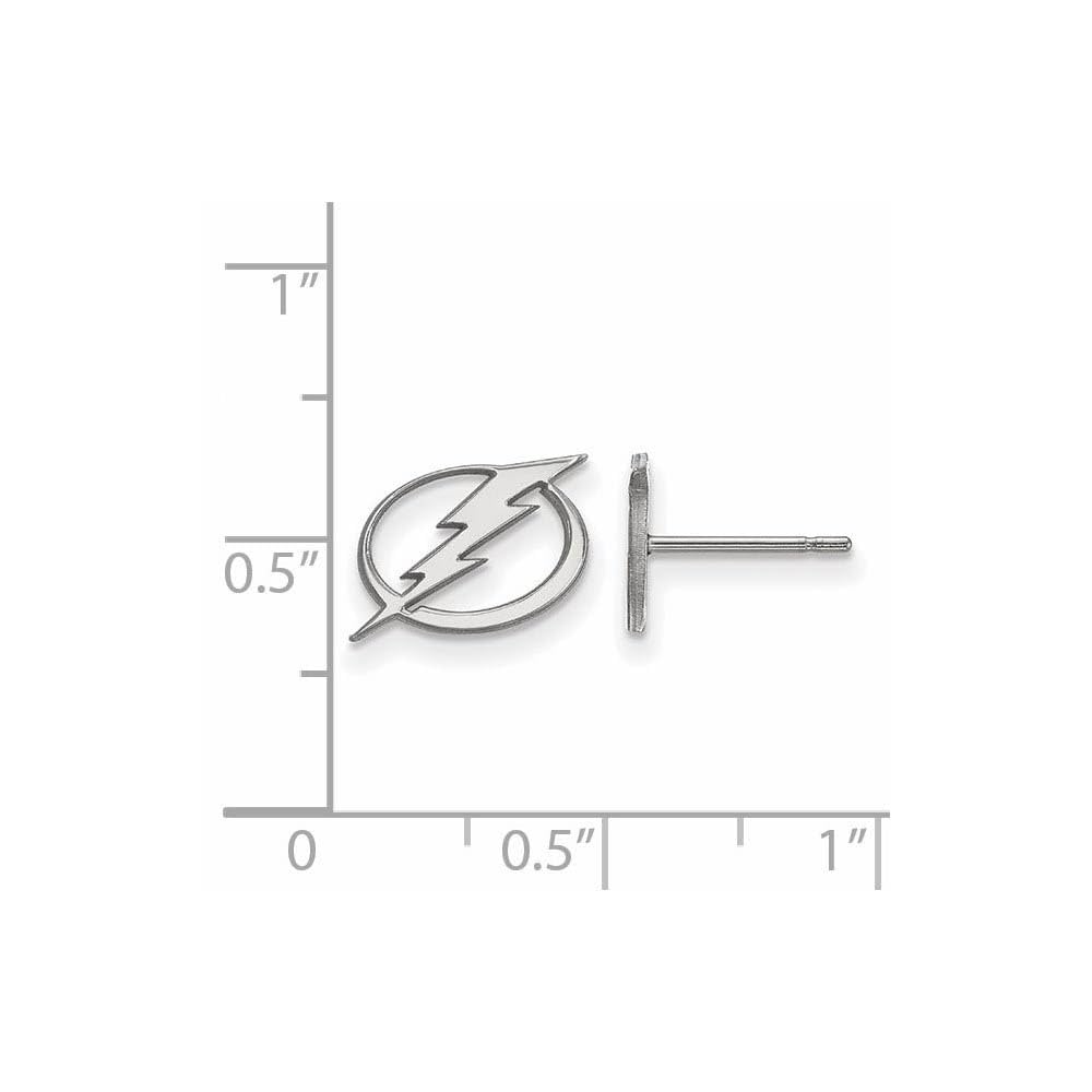 LogoArt 14K White Gold NHL LogoArt Tampa Bay Lightning XS Post Earrings