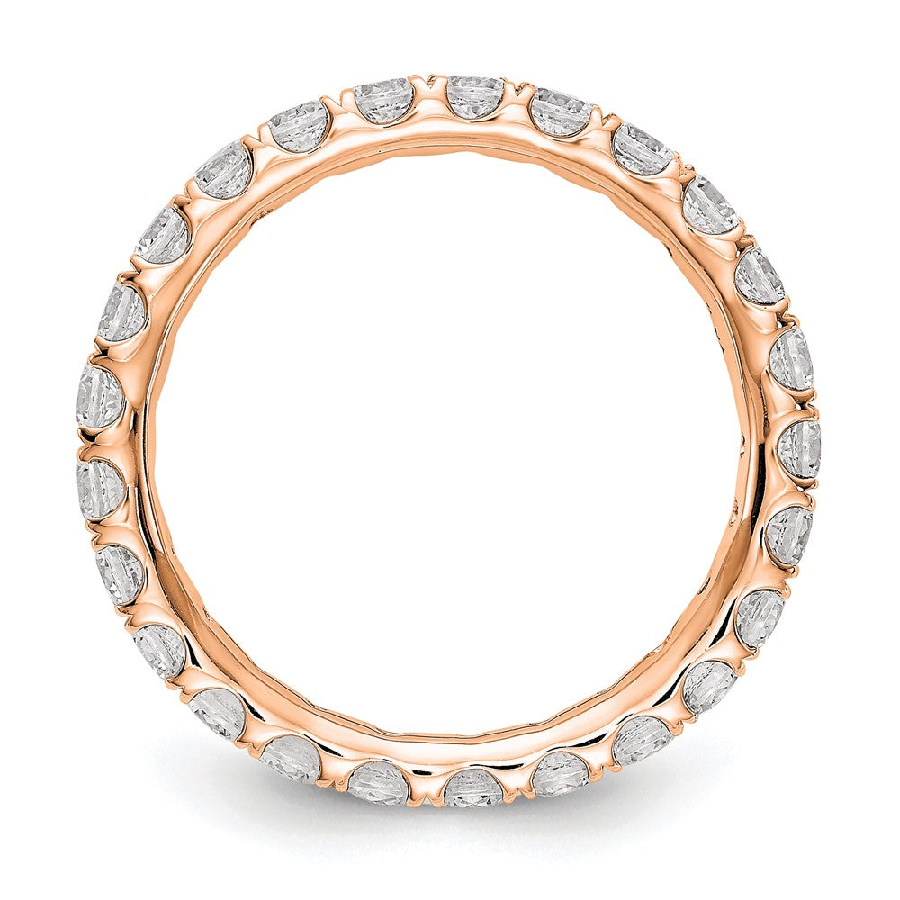 True Origin 14K Rose Gold 1 1/2 carat Lab Grown Diamond VS  D E F  Size 5.5 Eternity Ring