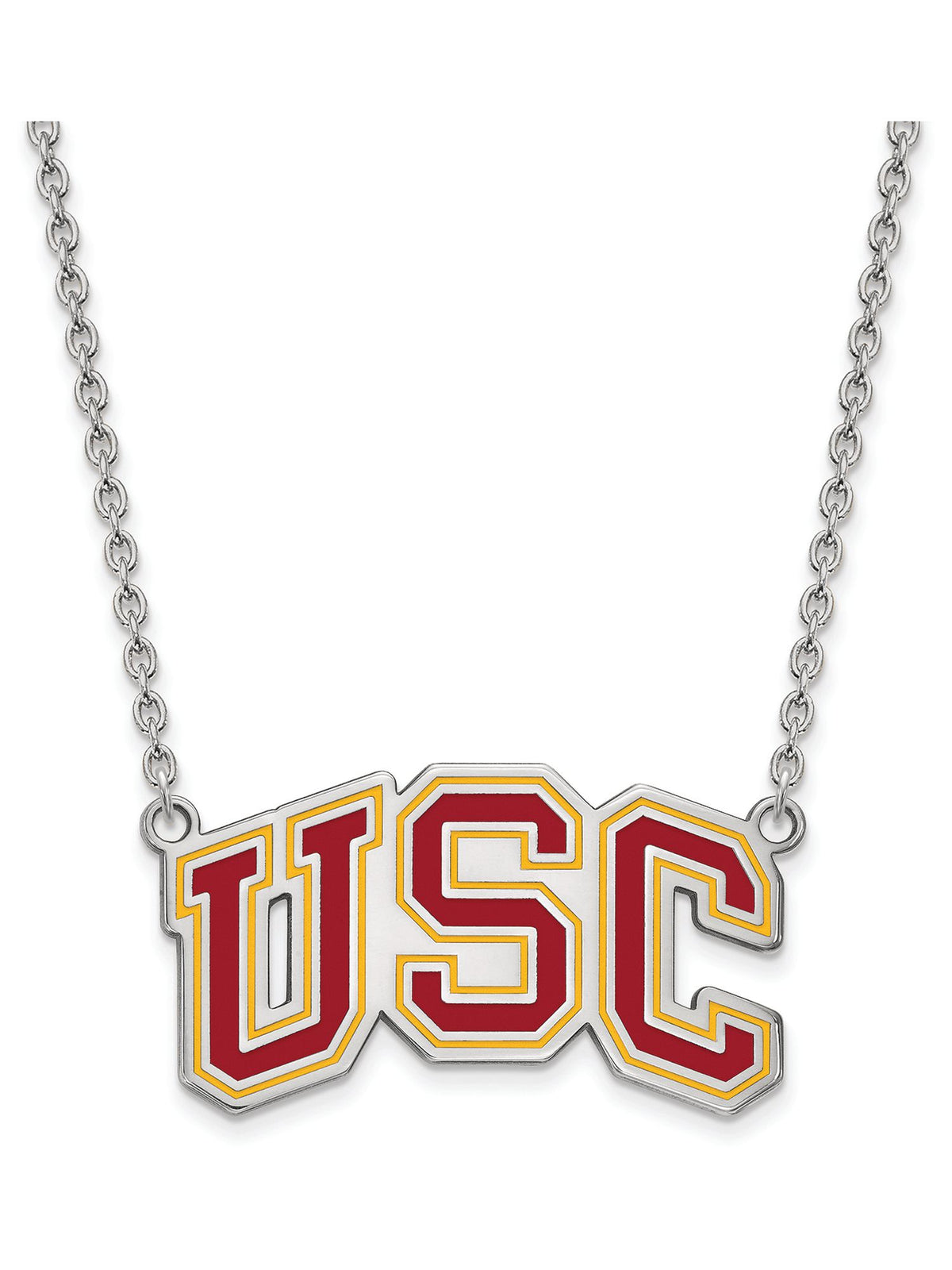 Sterling Silver University Of Southern California Large Pendant Necklace
