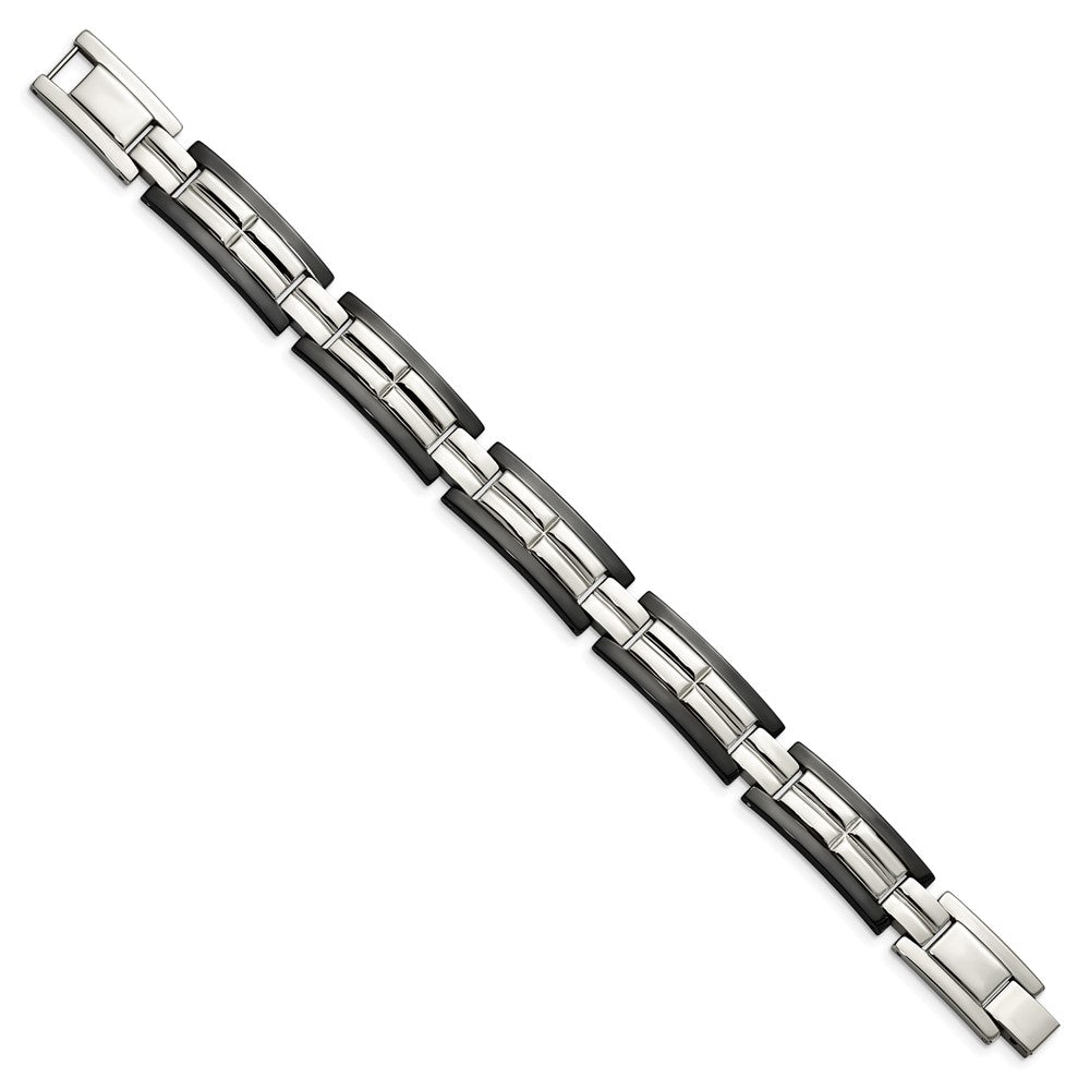 Stainless Steel Polished Black IP-plated 8.5 in Bracelet 8.5 inches