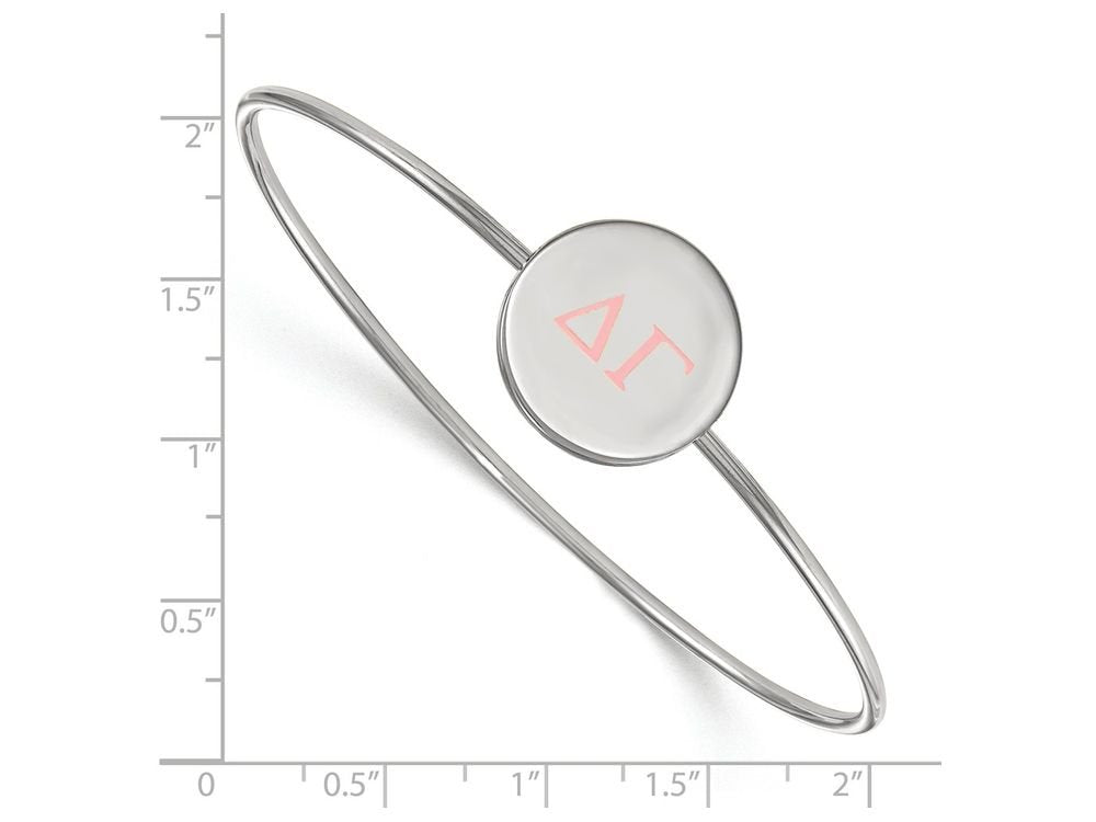 Sterling Silver Official Licensed Greek Sororities 7in Delta Gamma (??) Enameled Slip-on Bangle