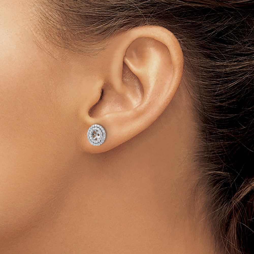 14k White Gold Diamond Earring Jackets
