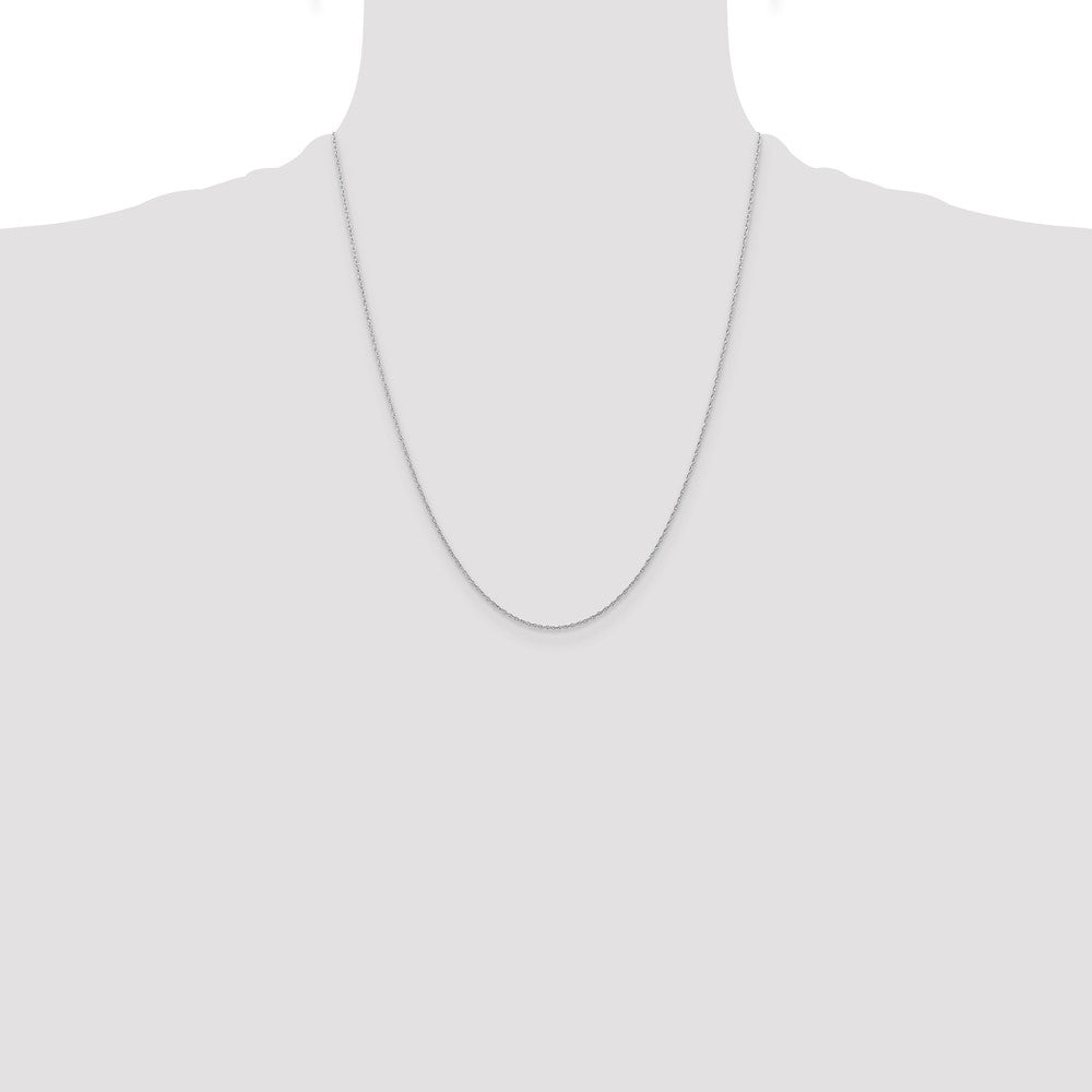 10k White Gold .6 mm Carded Cable Rope Chain