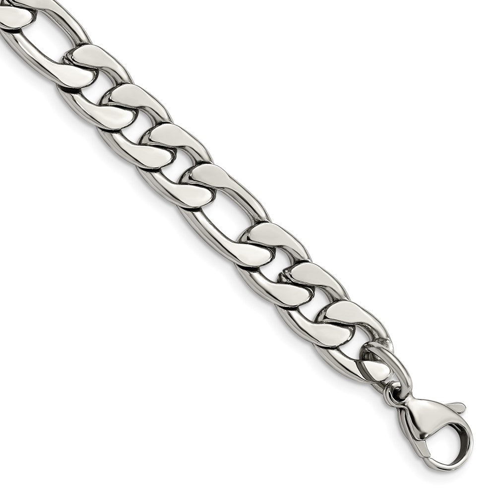 Stainless Steel Polished 8.75mm 9in Figaro Chain 9 inches