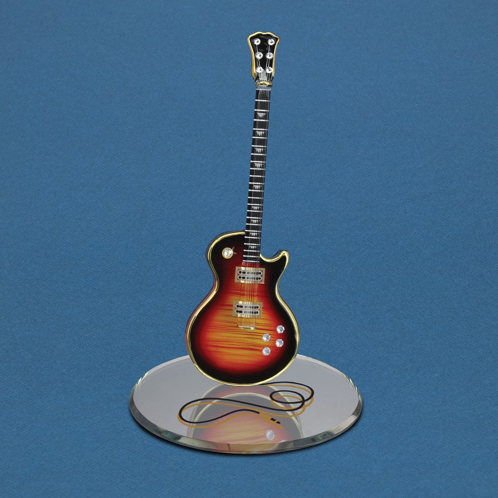 Glass Baron Orange Classic Electric Guitar Glass Figurine