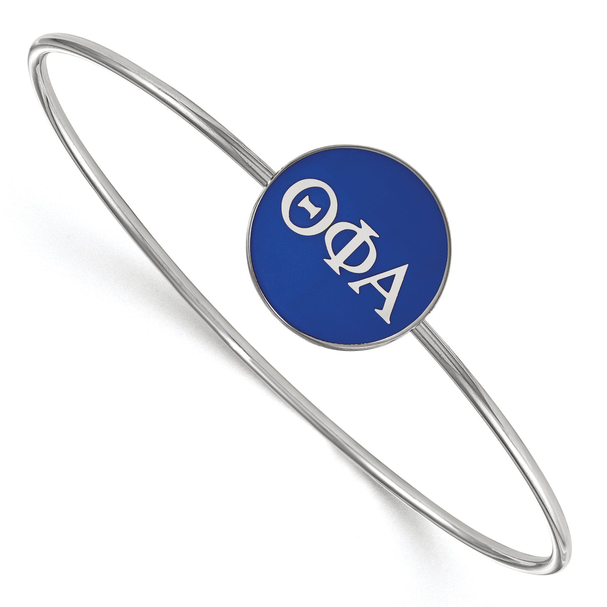 Sterling Silver Official Licensed Greek Sororities Theta Phi Alpha (???) Enameled Slip-on Bangle