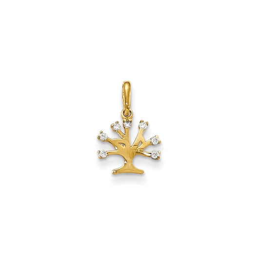 14k CZ Children's Tree Pendant