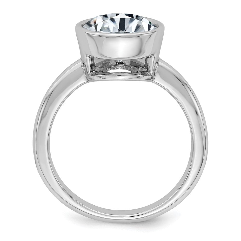 Sterling Silver Round Bezel CZ Engagement Ring