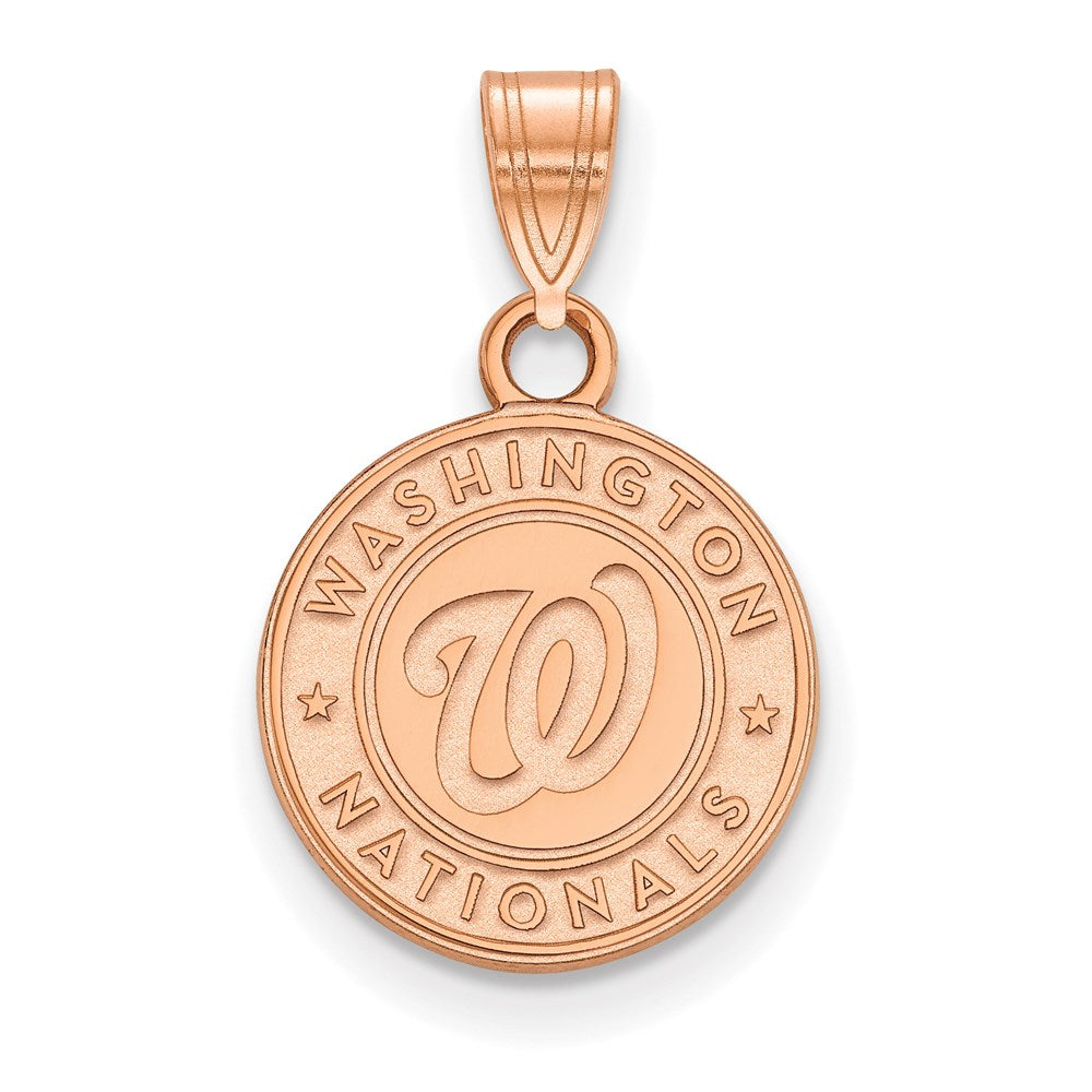 Sterling Silver Rose Gold-plated MLB LogoArt Washington Nationals Small Pen