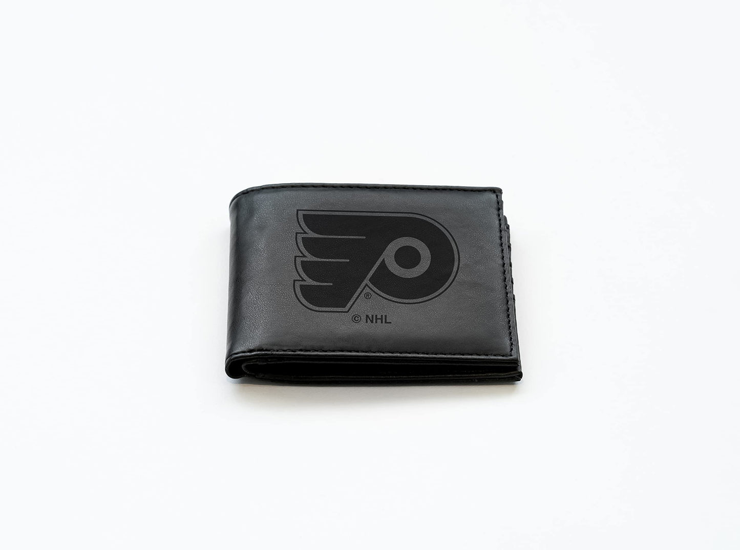 4" Black NHL Philadelphia Flyers Engraved Billfold Wallet
