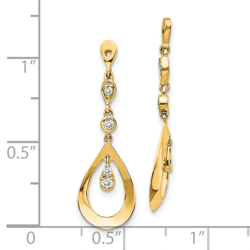 14K Gold Teardrop Dangle Diamond Earring Jackets