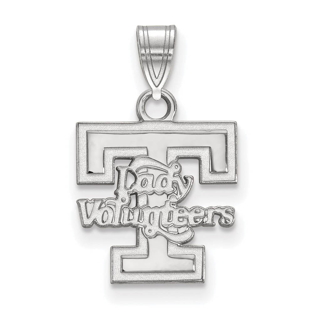 Sterling Silver Rhodium-plated LogoArt University of Tennessee Lady Volunteers Small Pendant Q-SS044UTN