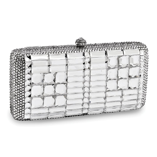 Silver-tone Crystal from Swarovski Evening Bag with Chain and Strap QGM16963