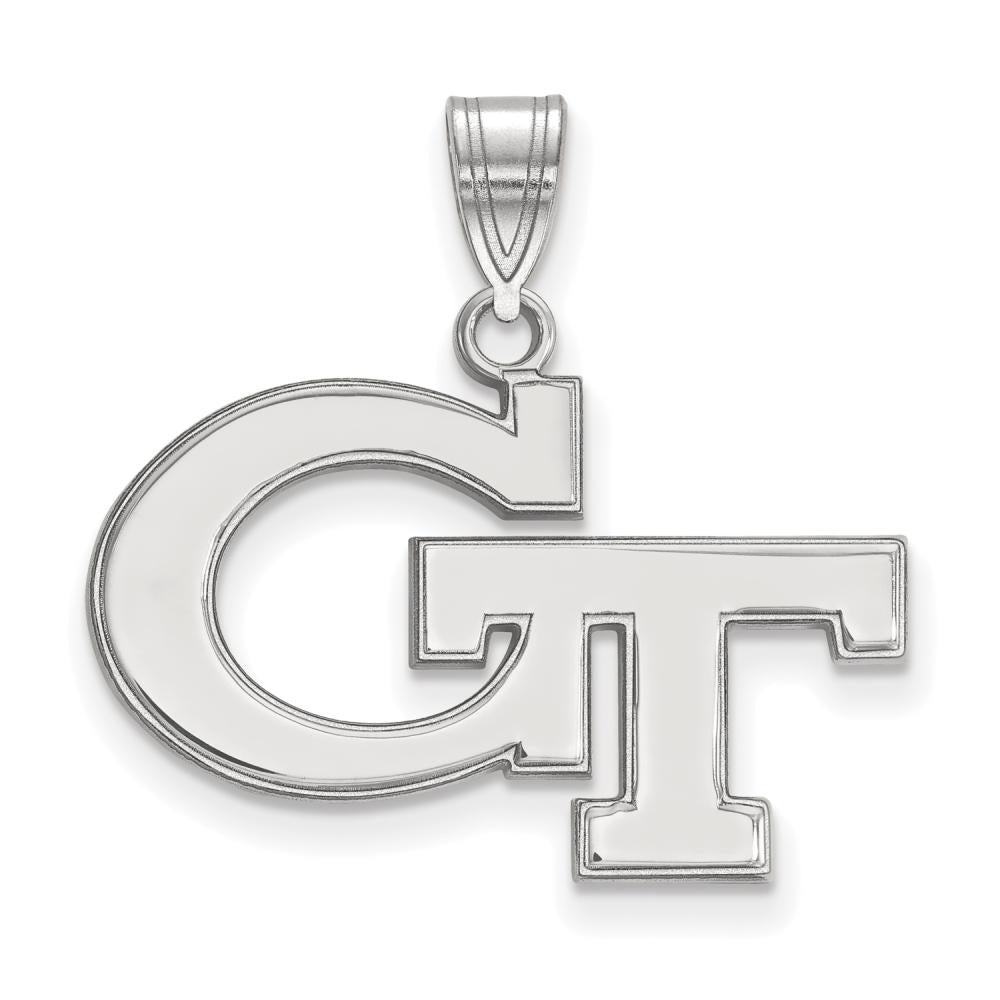 Sterling Silver Georgia Technology Medium 'GT' Pendant