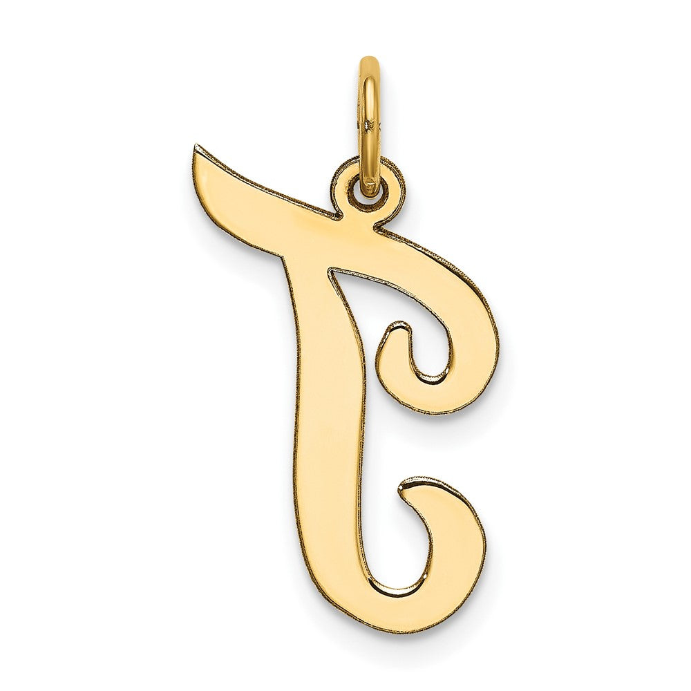 10k Large Script Letter T Initial Charm