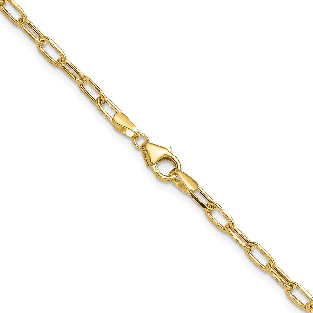 14k 3.0mm Semi-Solid Beveled D/C Paperclip Chain