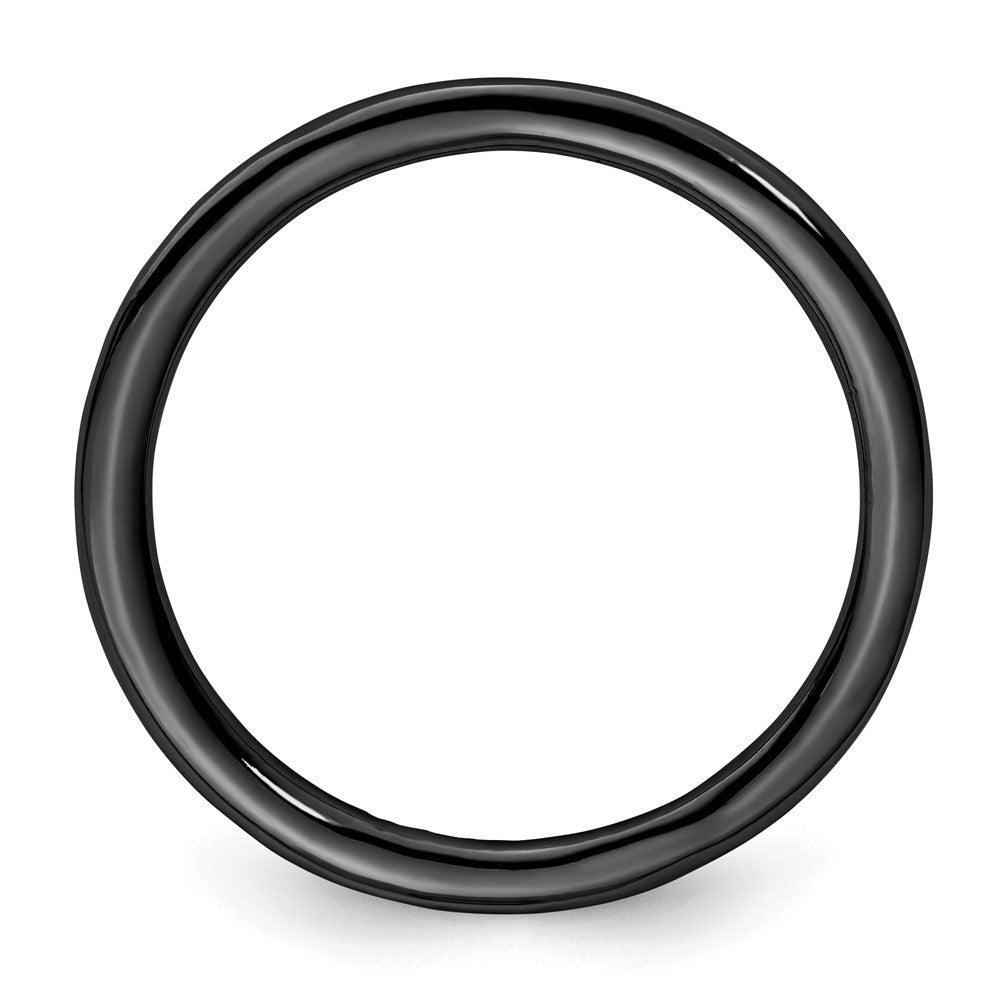 Sterling Silver Stackable Expressions Black-plated Polished Ring Size -7