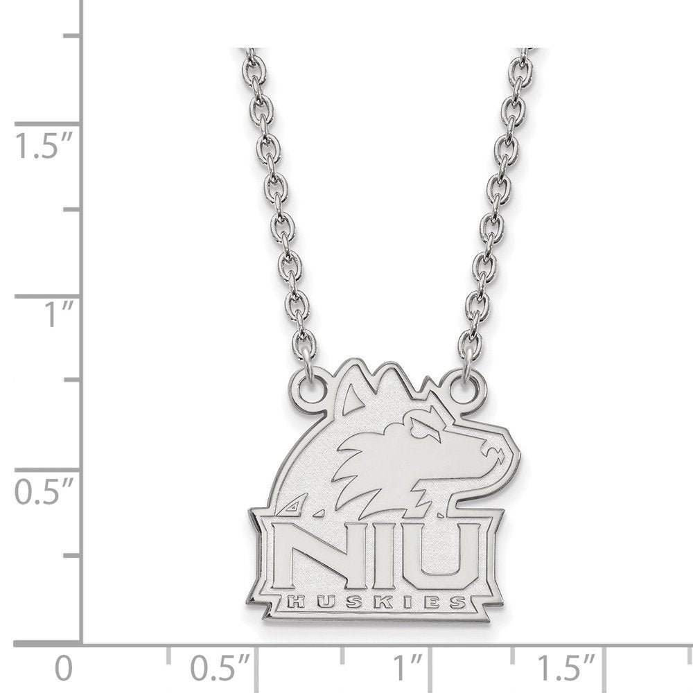 LogoArt Sterling Silver Northern Illinois University Large Pendant Necklace