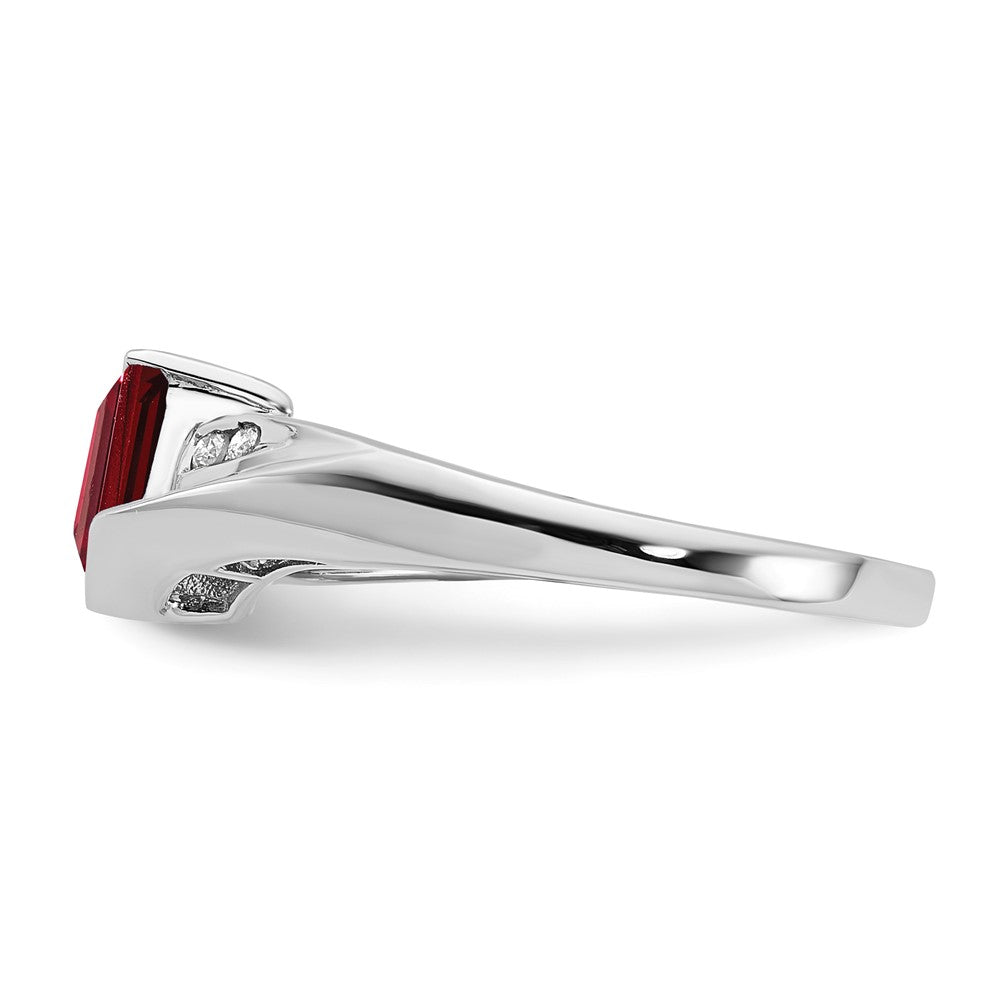 Sterling Silver ANC Garnet & Diamond Ring