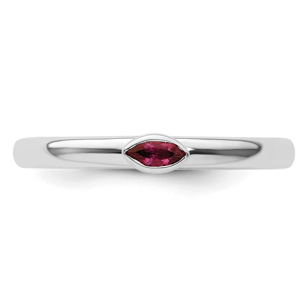 Sterling Silver Stackable Expressions Pink Tourmaline Ring Size -9