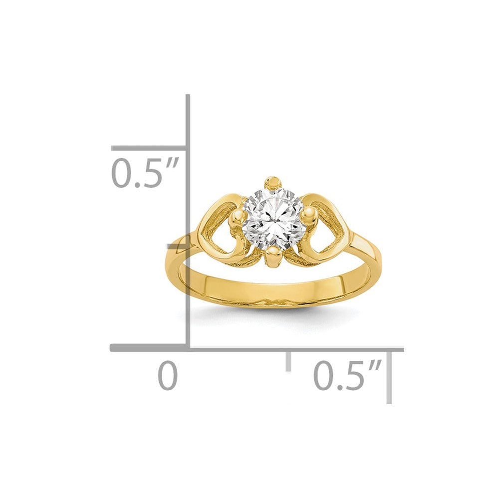 10k CZ Polished Baby Ring Size 1