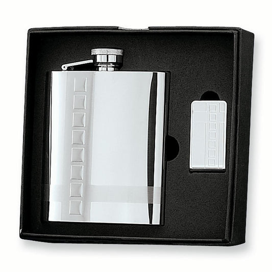 8 oz. Stainless Steel Flask and Money Clip Gift Set GM2711