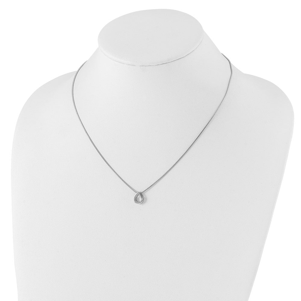 White Ice Sterling Silver Rhodium-plated 18 Inch Diamond Teardrop Necklace with 2 Inch Extender 18 Inches