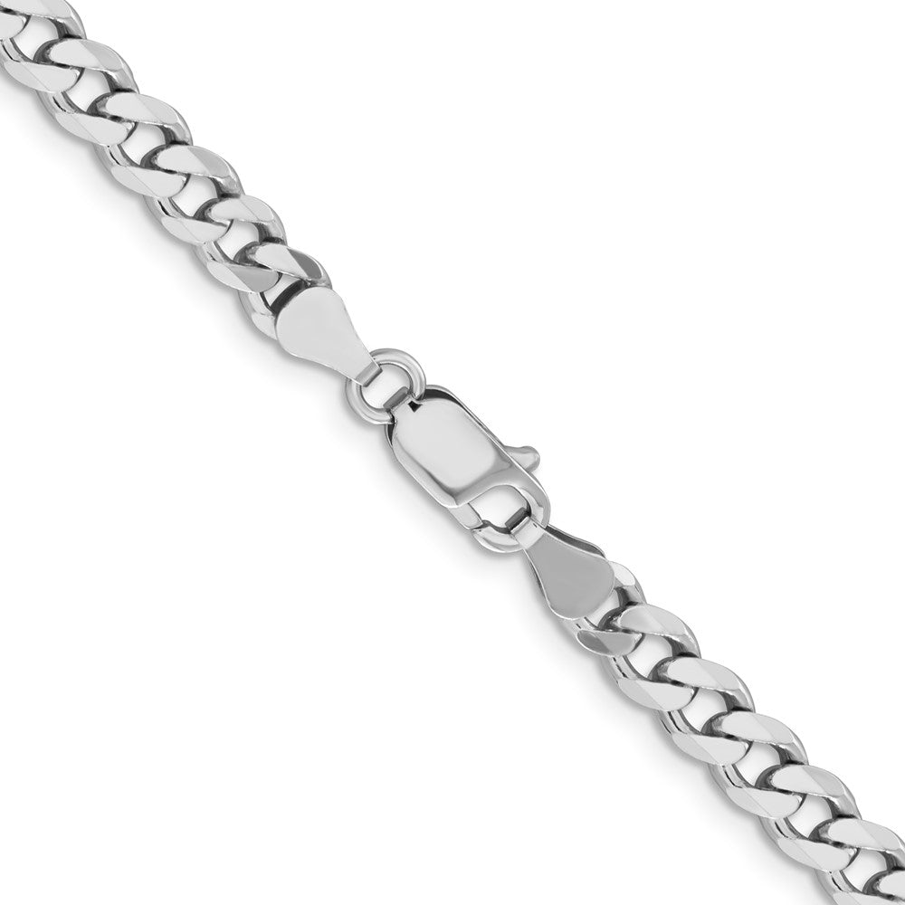 Sterling Silver Rhodium-plated 5.7mm Curb Chain 26 Inches