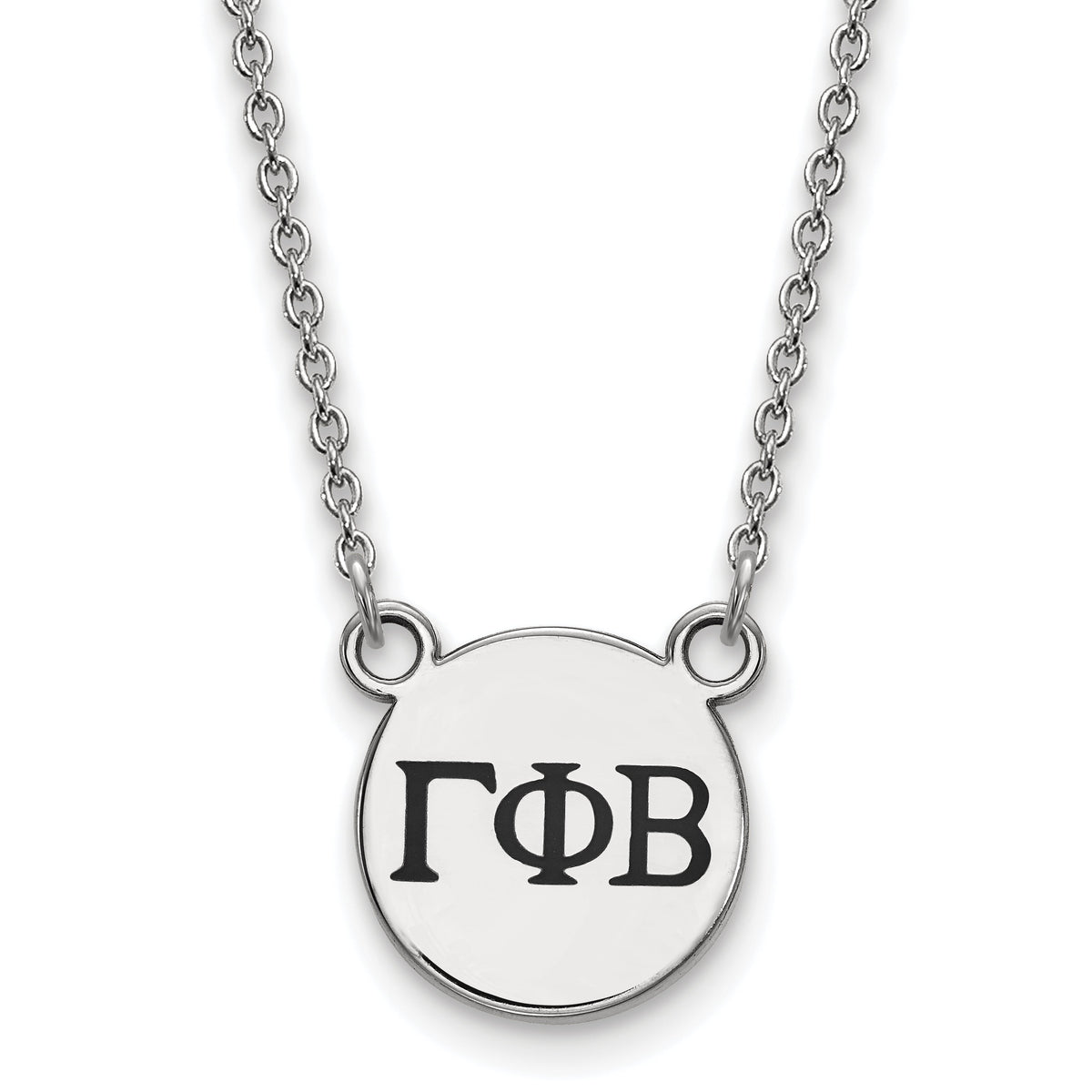 Sterling Silver 18in Official Licensed Greek Sororities Gamma Phi Beta (???) XS Enamel Pendant w/Necklace