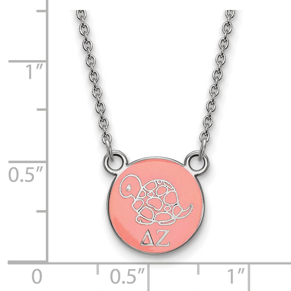 LogoArt SS042DZ-18 Sterling Silver Delta Zeta Extra Small Enameled Pendant with Necklace