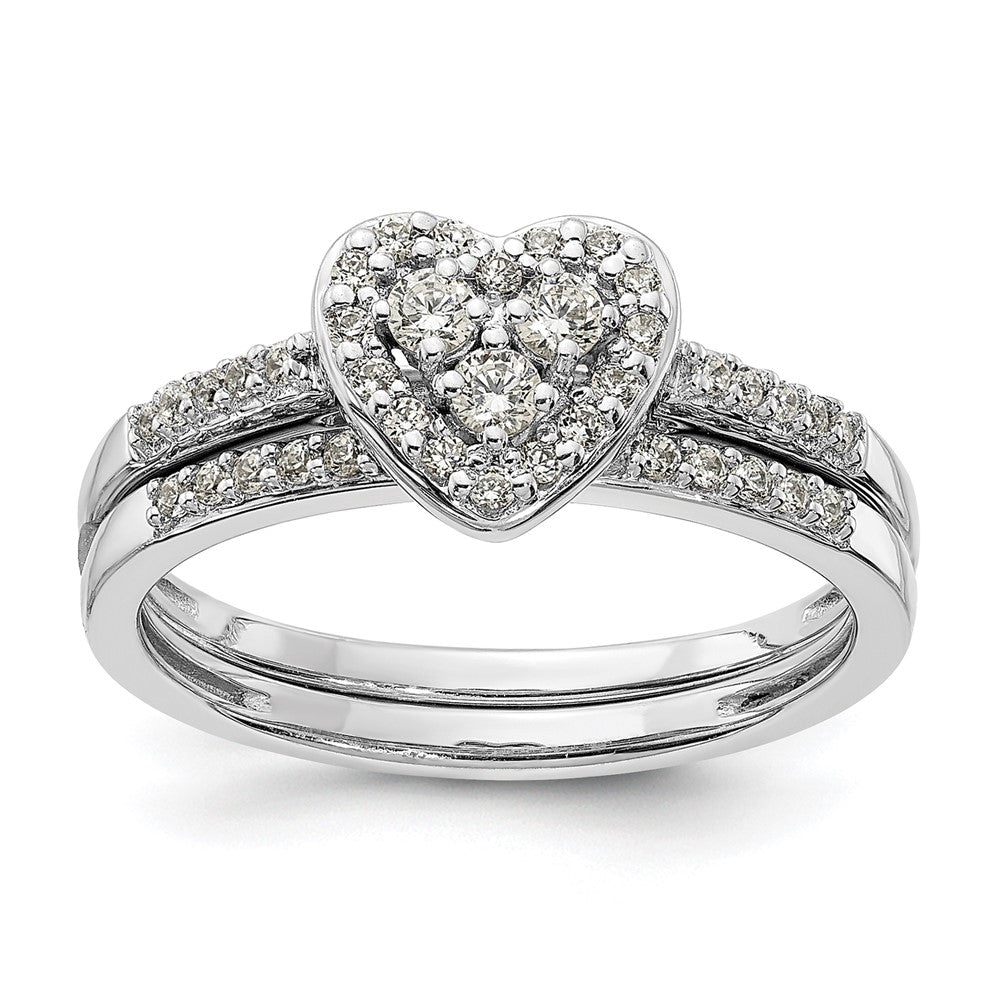 10k White Gold 1/4 carat Lab Grown Diamond VS/SI+ G+ Complete Cluster Engagement Ring